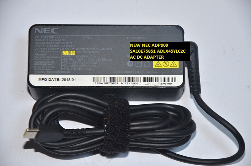 NEW NEC ADP009 SA10E75851 ADLX45YLC2C 20V 2.25A/15V 3A/9V 2A/5V 2A 45W AC DC ADAPTER